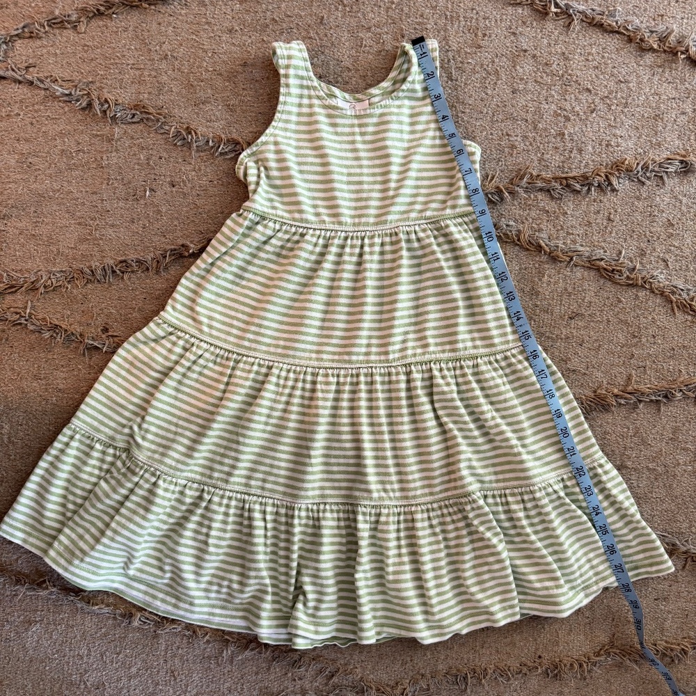 Hanna Andersson Girls size 120 Striped Sleeveless Tiered Twirl Dres